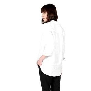 Everlane Shirt Womens White Button Up Linen Pocket Relaxed Long Sleeve